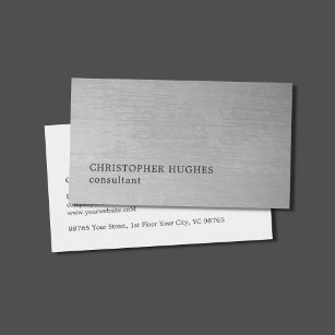 Modern Elegant Texture Grey Consultant Business Card