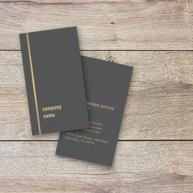 Modern Elegant Texture Grey Faux Gold Consultant Business Card (Creator Uploaded)