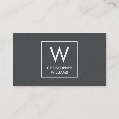 Modern Elegant Texture Grey Monogram Attorney Business Card