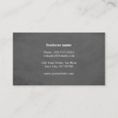 Modern Elegant Texture Grey Monogram Consultant Business Card (Back)