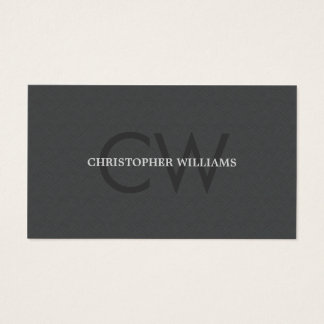 Modern Elegant Texture Grey Monogram Consultant Business Card