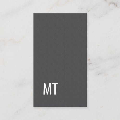 Modern Elegant Texture Grey White Monogram Business Card