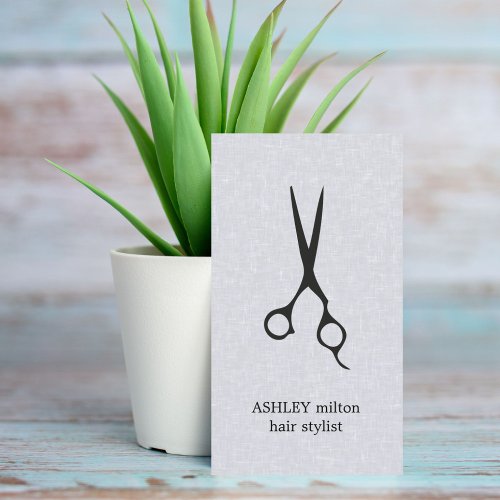 Modern Elegant Texture Light Grey Hair Stylist Business Card