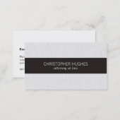 Modern Elegant Texture White Black Stripe Attorney Business Card (Front/Back)