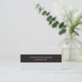 Modern Elegant Texture White Black Stripe Attorney Business Card (Standing Front)