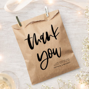 Modern elegant Thank you wedding Favor Bag