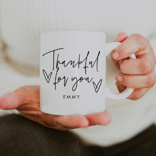 Modern Elegant Thankful For You Thanksgiving Coffee Mug