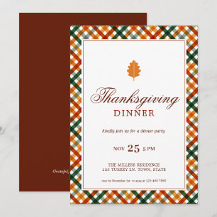 Modern Elegant Thanksgiving Dinner Party Invitation