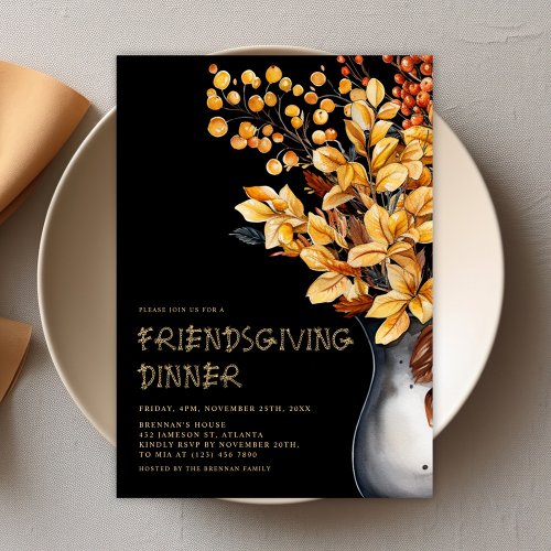 Modern Elegant Thanksgiving Friendsgiving Invitation