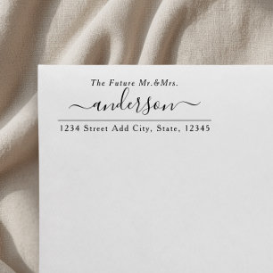 Modern Elegant The Future Mr. and Mrs. Wedding Self-inking Stamp