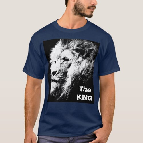 Modern Elegant The King Pop Art Lion Head Mens T_Shirt