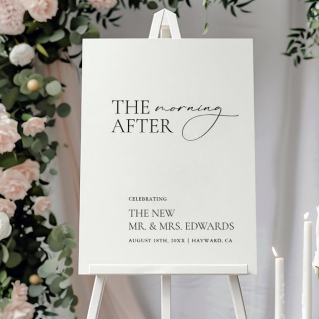 Modern Elegant "The Morning After" Brunch Welcome Foam Board (Modern Elegant "The Morning After" Brunch Welcome Foam Board)