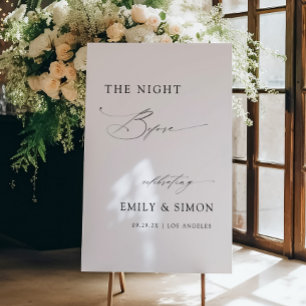 Modern Elegant The Night Before Welcome Sign