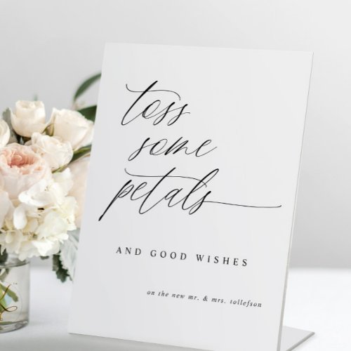 Modern Elegant Toss Some Petals Wedding Sign