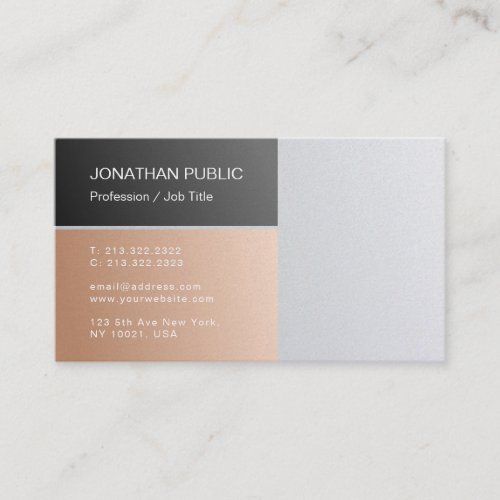Modern Elegant Trend Colors Pearl Finish Luxury Business Card