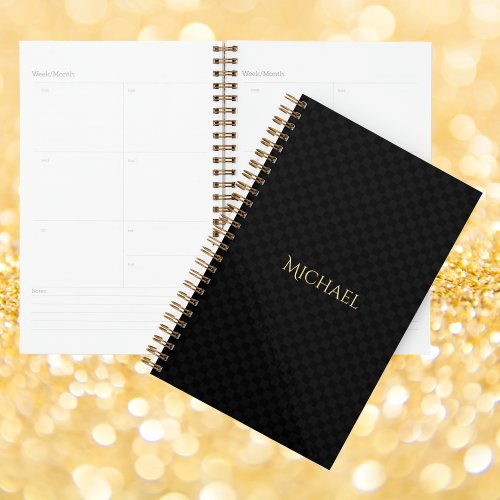 Modern Elegant Trendy Black Gold Weekly  Monthly Planner