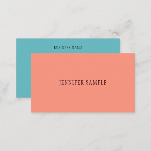 Modern Elegant Trendy Colors Simple Professional Business Card