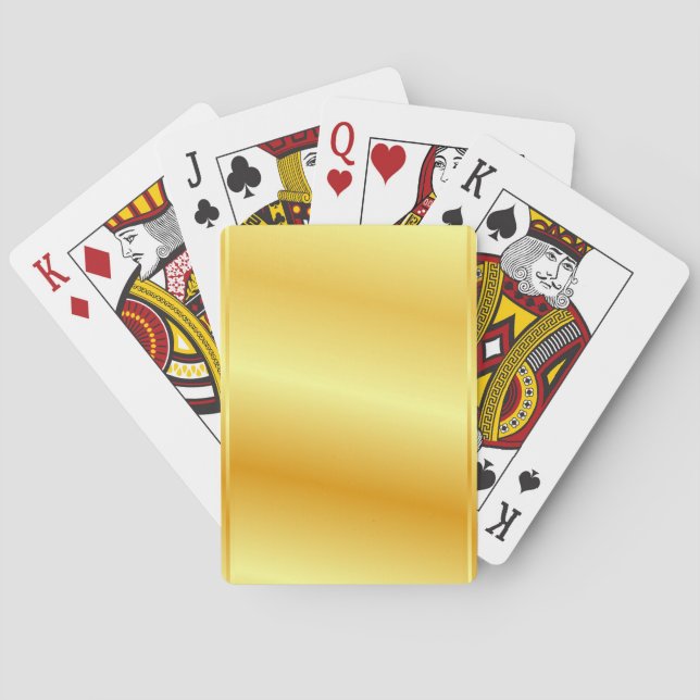 Modern Elegant Trendy Gold Metallic Look Template Poker Cards (Back)