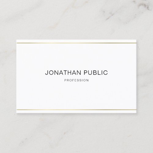 Modern Elegant Trendy Gold Stripes Sleek Plain Business Card