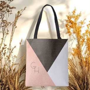 Modern Elegant Trendy Initial Monogram Bridesmaid Tote Bag