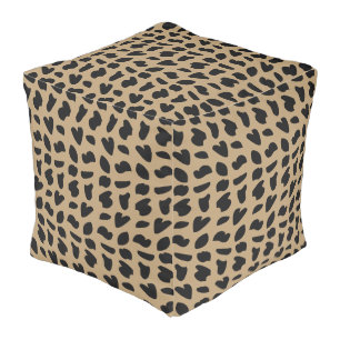 Modern Elegant Trendy Leopard Pattern Leopard Pouf