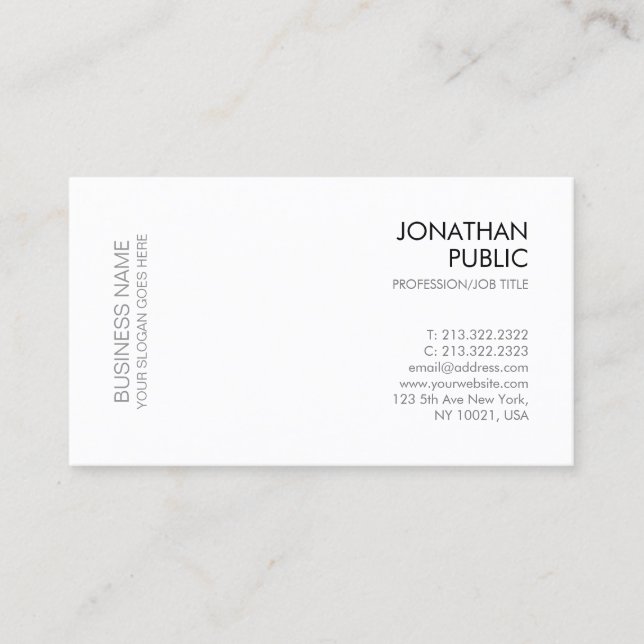 Modern Elegant Trendy Minimalist Company Template Business Card (Front)