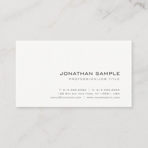 Modern Elegant Trendy Minimalist Professional Chic Business Card