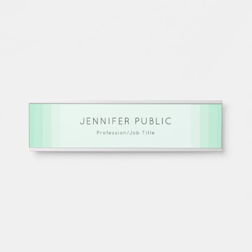 Modern Elegant Trendy Mint Green Template Door Sign