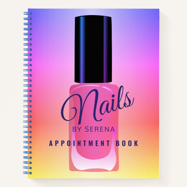 Modern elegant trendy nails salon appointment book (Front)