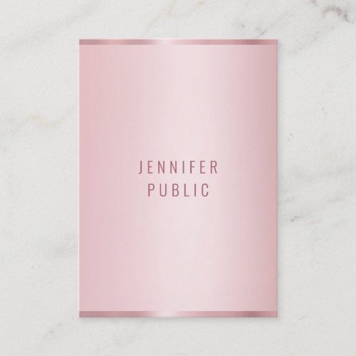 Modern Elegant Trendy Rose Gold Color Template Business Card