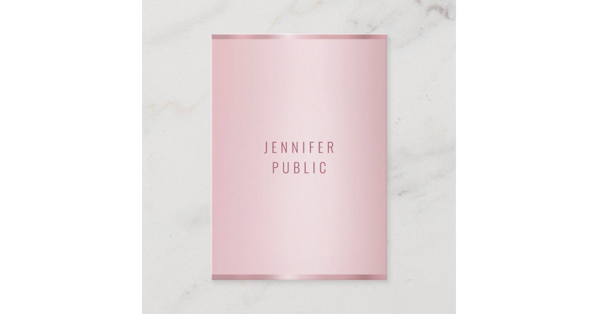 Modern Elegant Trendy Rose Gold Color Template Business Card | Zazzle