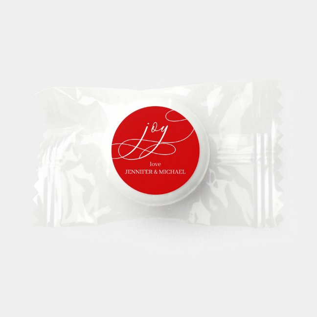 Modern elegant trendy script Joy Christmas Life Saver® Mints