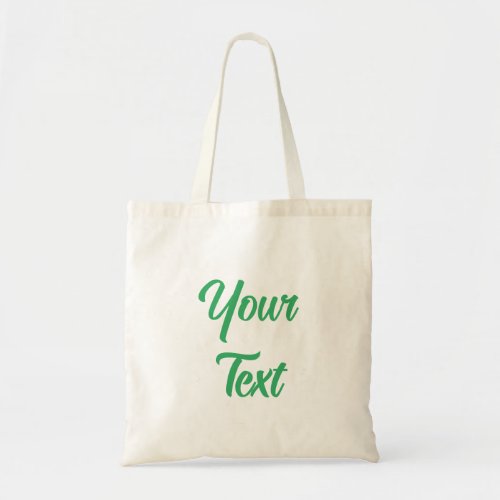 Modern Elegant Trendy Sea Green Script Text Budget Tote Bag