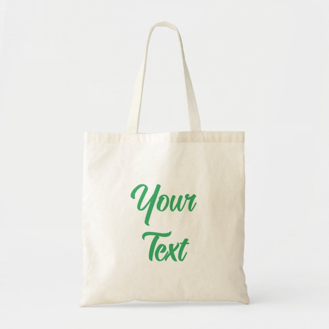 Modern Elegant Trendy Sea Green Script Text Budget Tote Bag (Front)