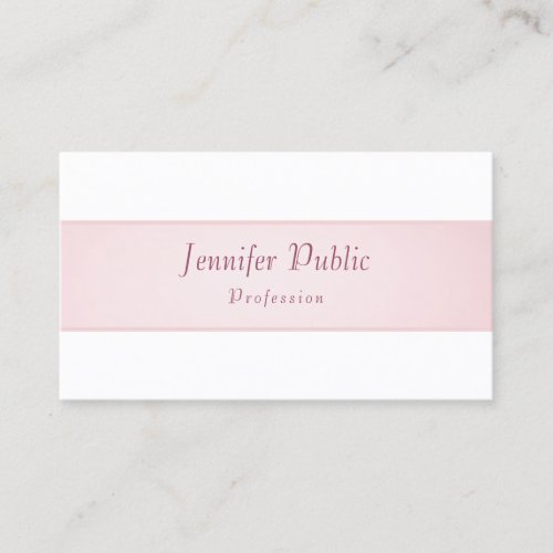 Modern Elegant Trendy Simple Template Rose Gold Business Card