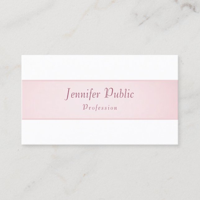 Modern Elegant Trendy Simple Template Rose Gold Business Card (Front)