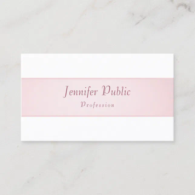 Modern Elegant Trendy Simple Template Rose Gold Business Card | Zazzle