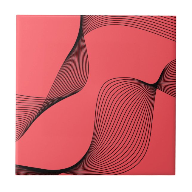 Modern, elegant, trendy, simple wavy illustration ceramic tile (Front)