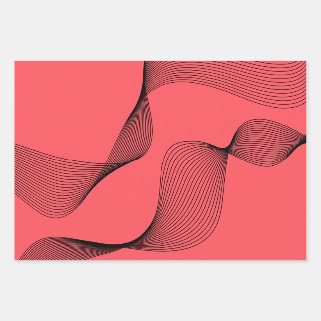 Modern, elegant, trendy, simple wavy illustration wrapping paper sheets (Front)