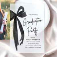 Modern Elegant Trendy Stylish Black Bow Graduation