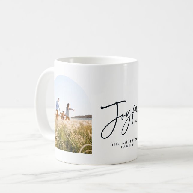 Modern elegant trendy typography joyful Christmas Coffee Mug (Front Left)