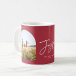 Modern elegant trendy typography joyful Christmas Coffee Mug<br><div class="desc">Modern elegant trendy typography red joyful Christmas photo typography holiday card</div>