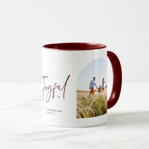 Modern elegant trendy typography joyful Christmas Mug