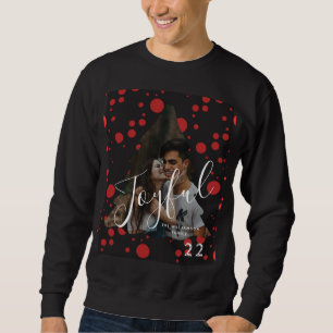 Modern elegant trendy typography red 1 photo sweatshirt