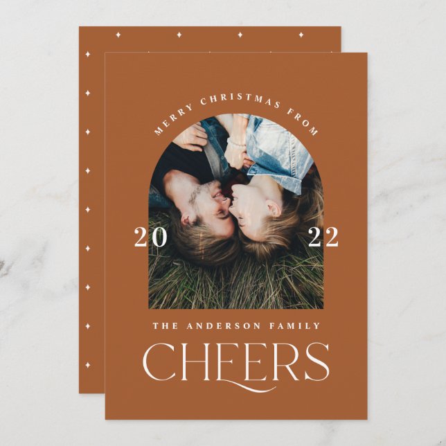 Modern elegant trendy typography terra-cotta (Front/Back)