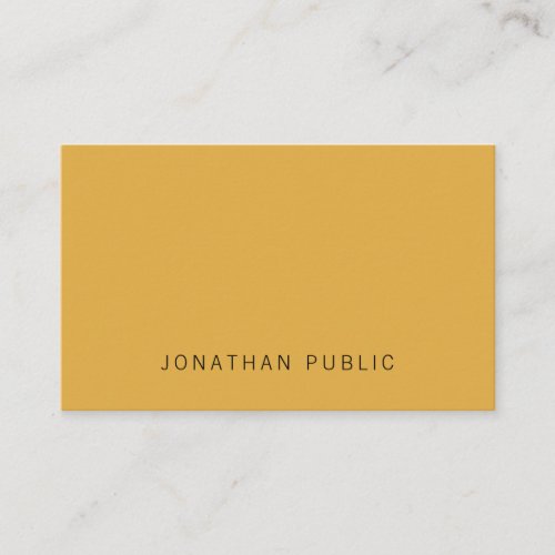 Modern Elegant Trendy Yellow Brown Simple Template Business Card