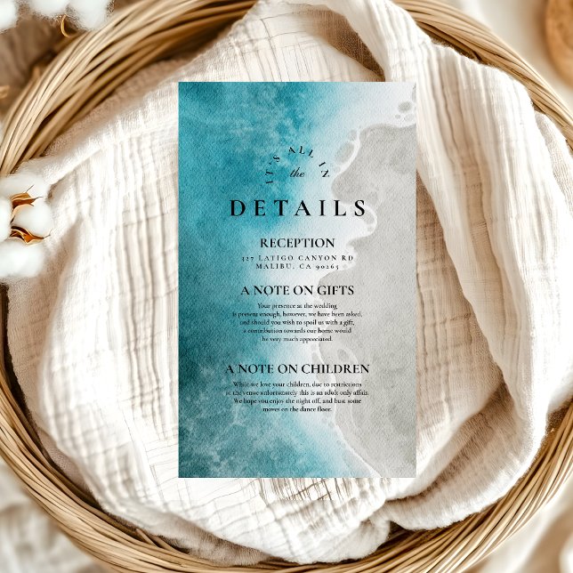 Modern Elegant Tropical Beach Wedding Enclosure Card (Creator Uploaded)