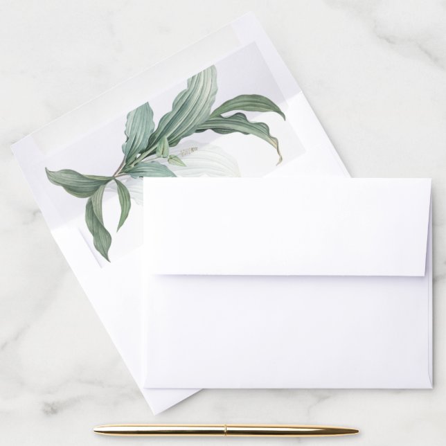 Modern Elegant Tropical Leaves Envelope Liner (Desk)