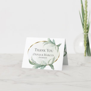 Modern Elegant Tropical Leaves Letterpress Thank You Card
