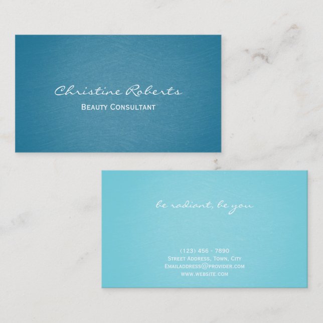 Modern Elegant Turquoise Teal Beauty Professional Business Card (Front/Back)